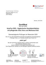 Dermatest-Zertifikat Hygienische Handdesinfektion